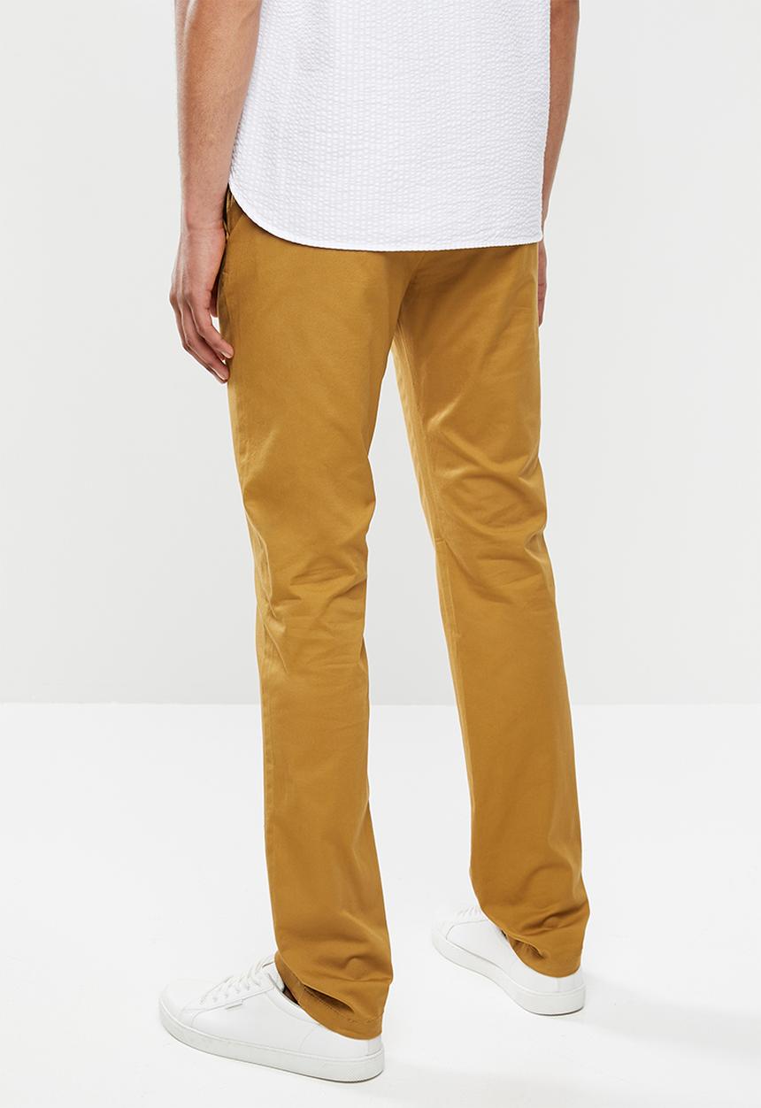 Jonathan D - Stretch cotton trouser with side entry pockets - tan
