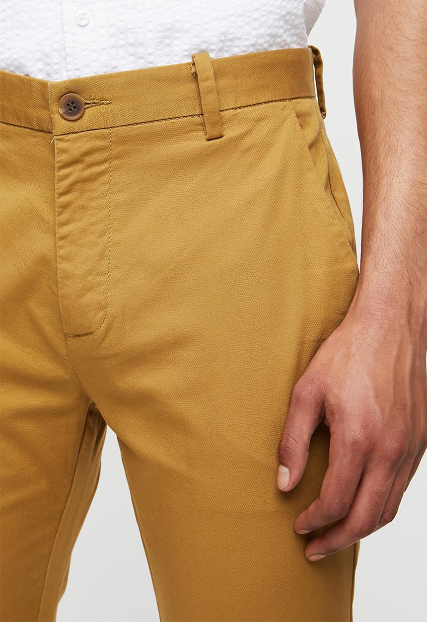Jonathan D - Stretch cotton trouser with side entry pockets - tan