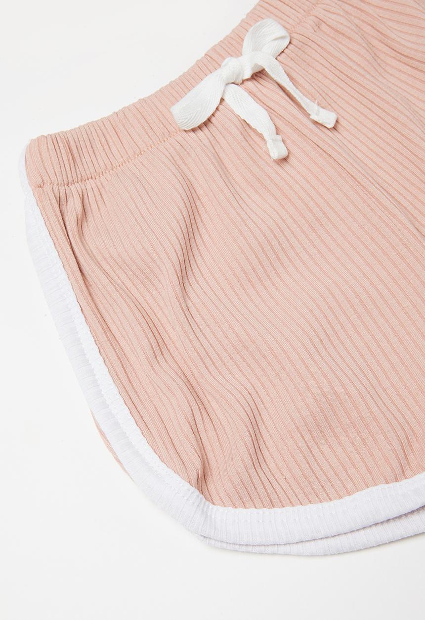 Baby Star - 2 piece ribbed set - pink
