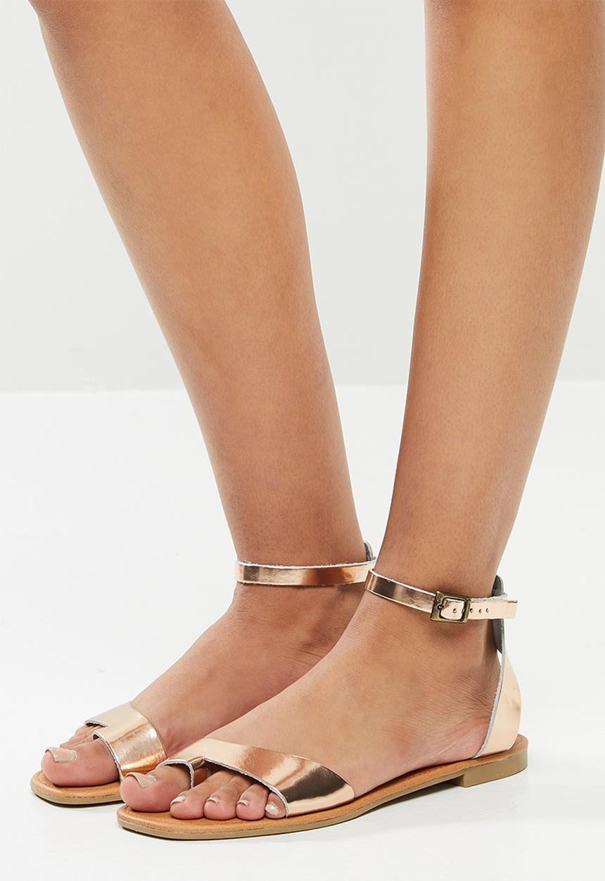 Superbalist - Gean leather ankle strap sandal - rosegold