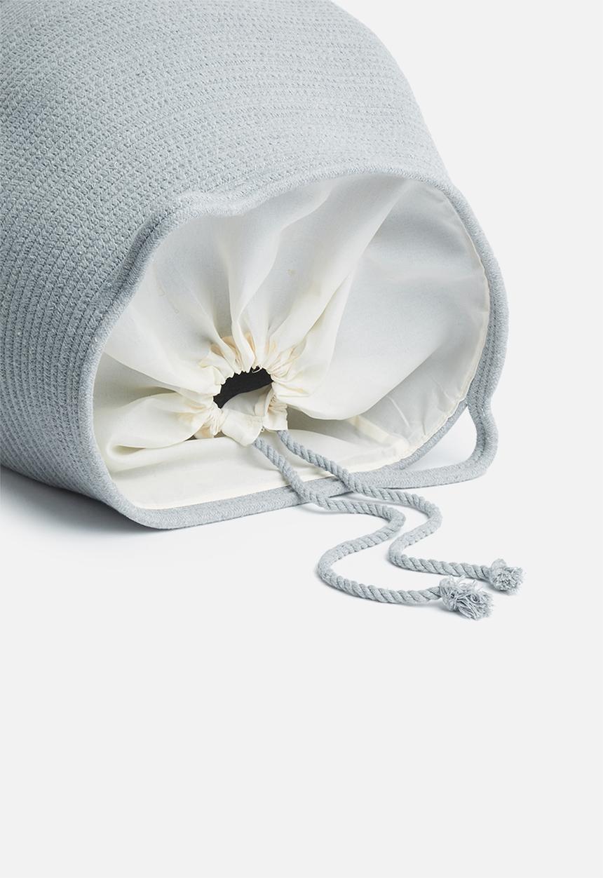 Sixth Floor - Drawstring cotton storage basket - grey