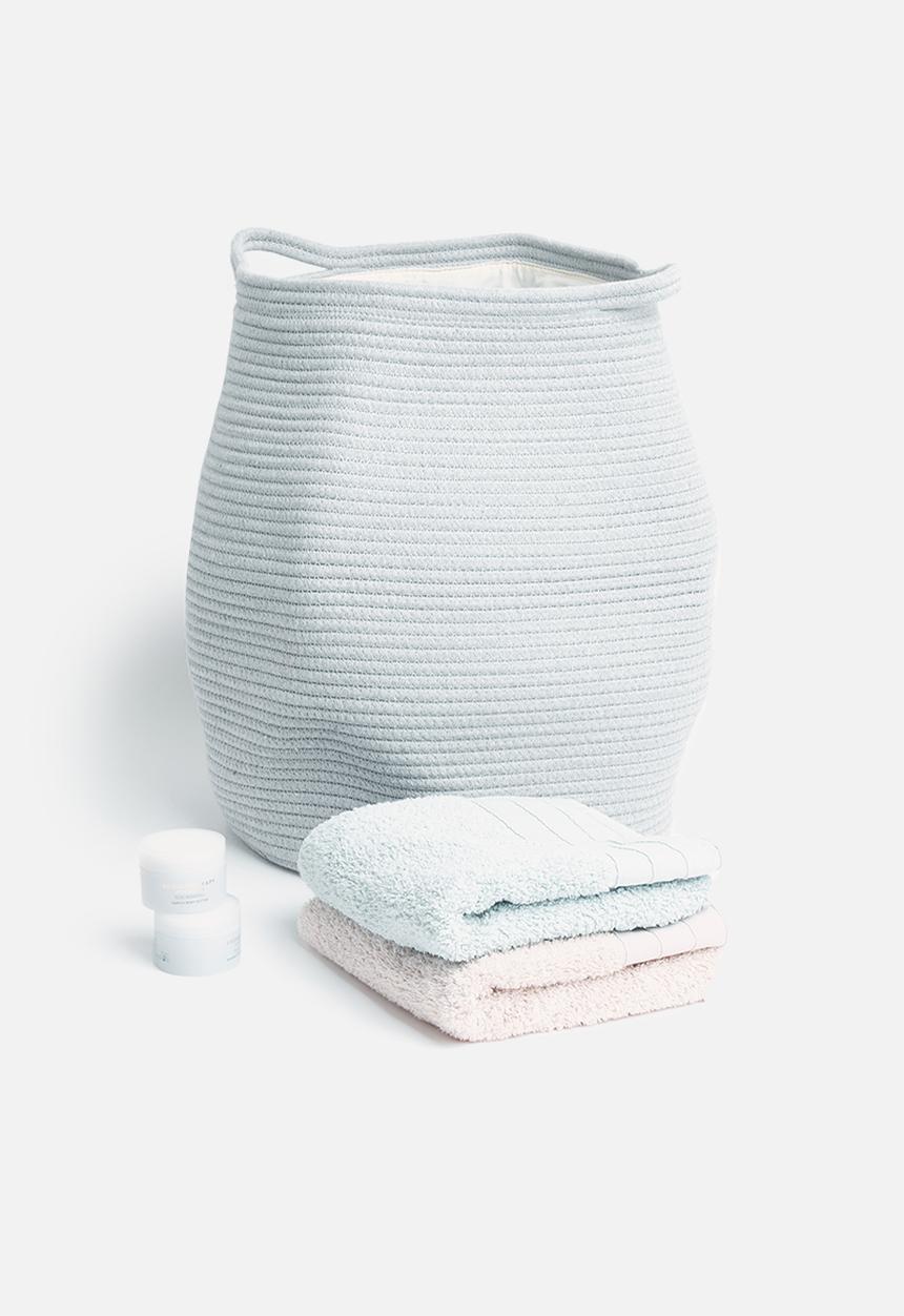 Sixth Floor - Drawstring cotton storage basket - grey