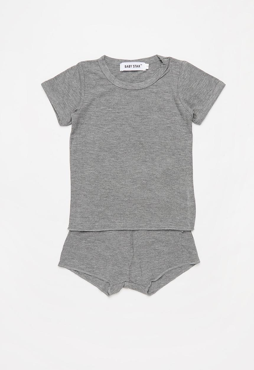 Baby Star - Unisex 2 piece set - grey 