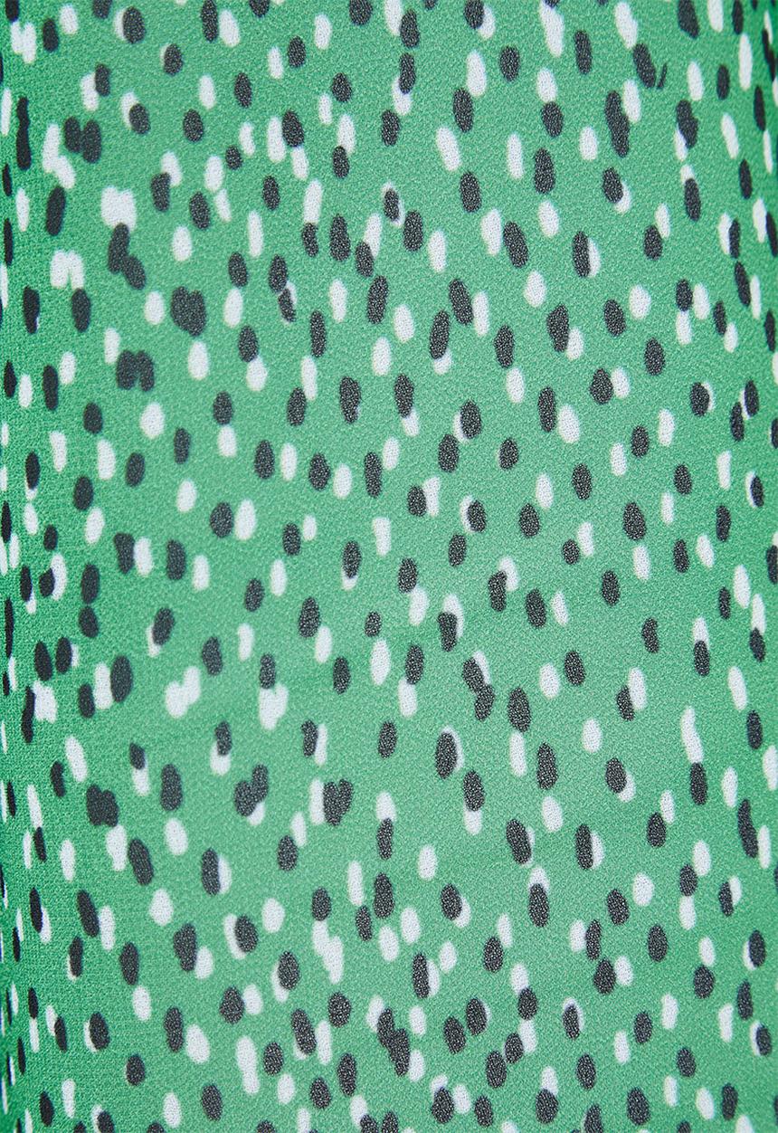edit - Chiffon mandarin collar shirt - green 