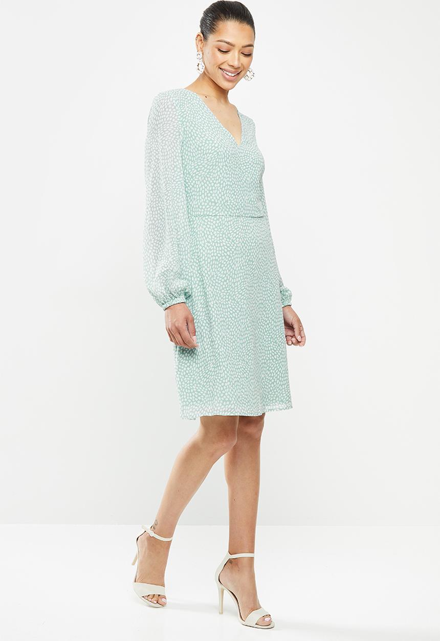 edit - Sheer balloon sleeve trapeze - sage