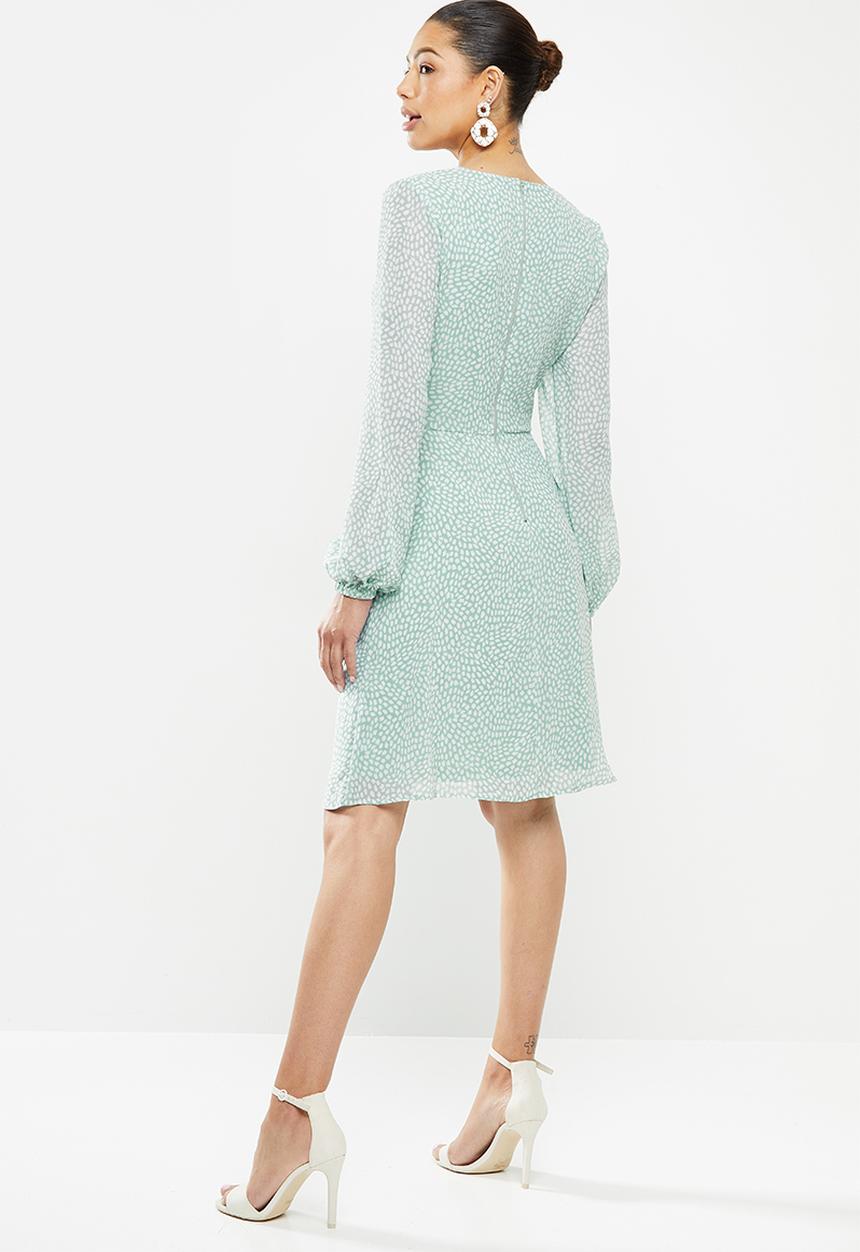 edit - Sheer balloon sleeve trapeze - sage