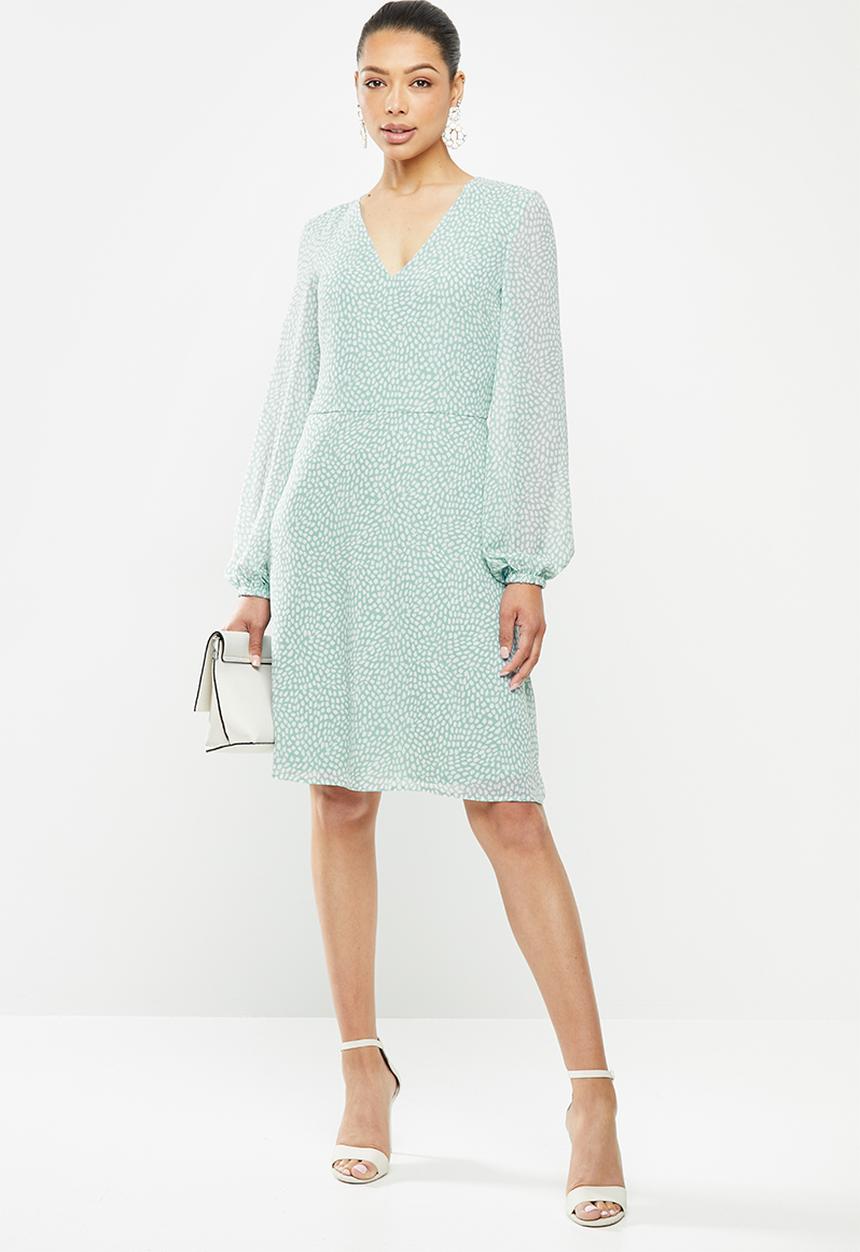 edit - Sheer balloon sleeve trapeze - sage