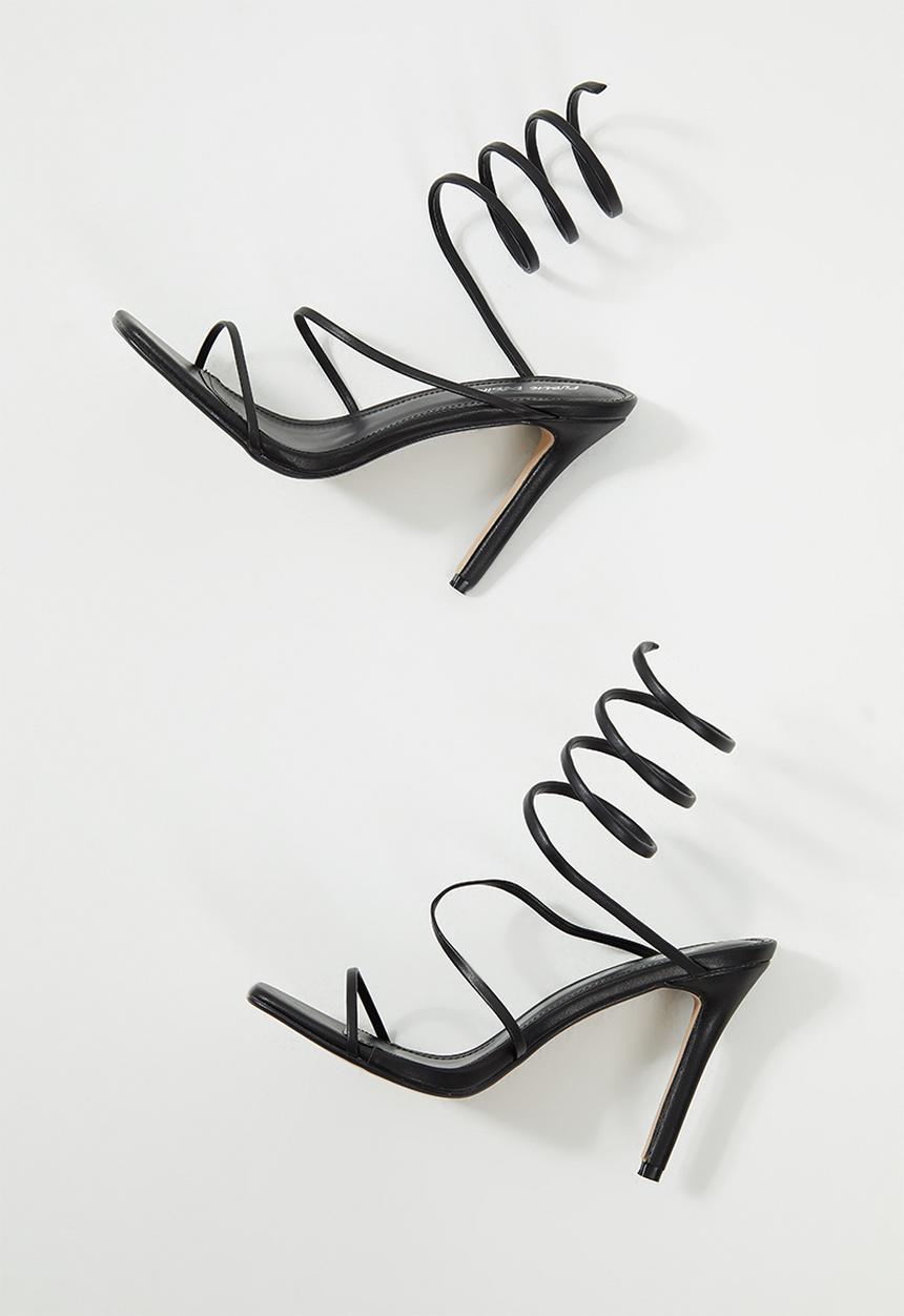 Public Desire - Caris ankle wrap heels - black