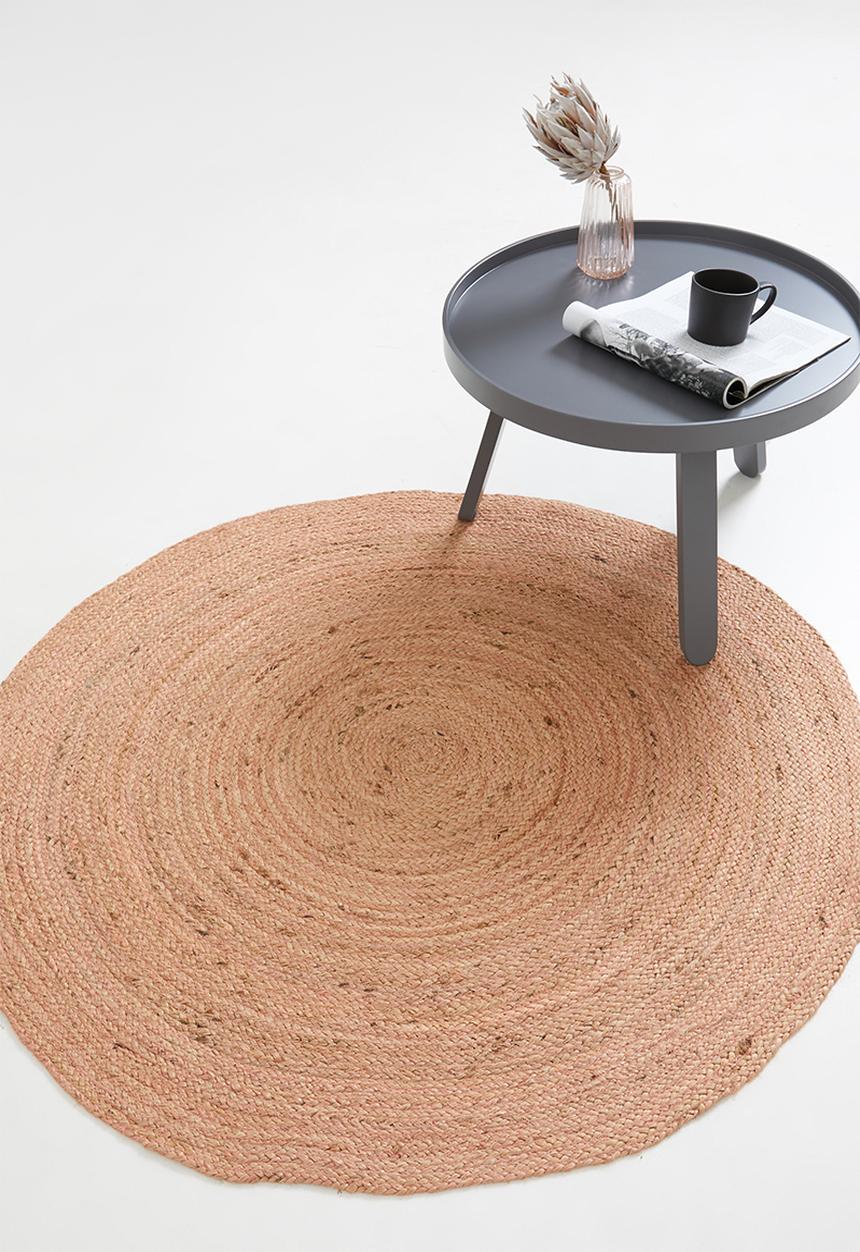Sixth Floor - Sole jute round rug - pink
