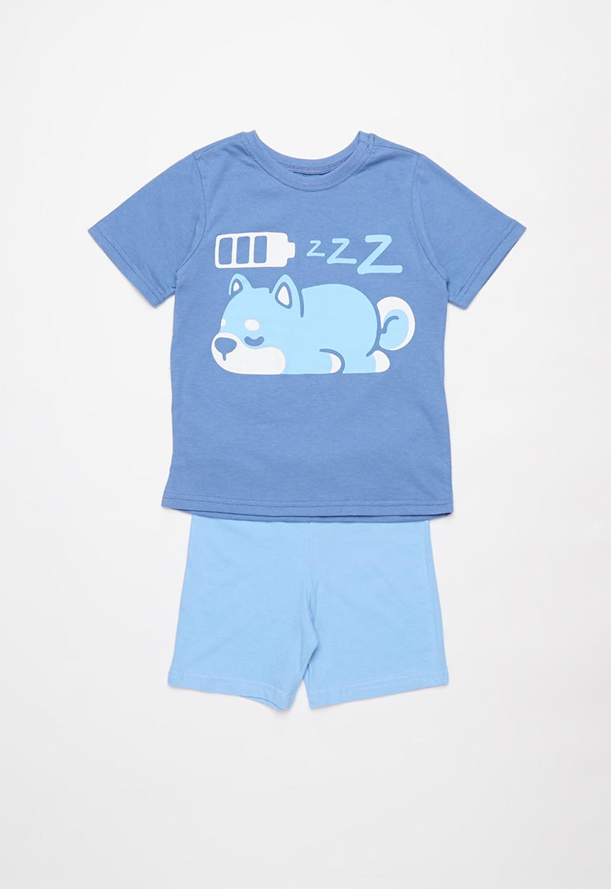 Pop Candy - Shorts & short sleeve tee pj set - blue 