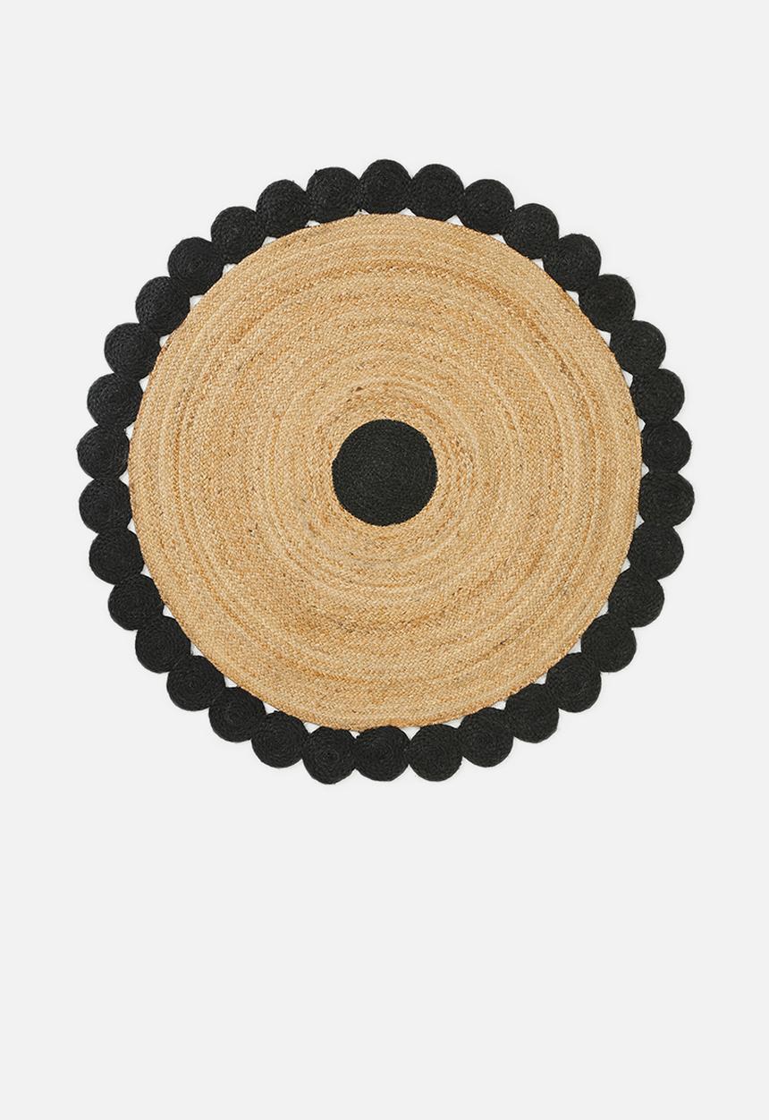 Sixth Floor - Pepper jute rug - black & natural