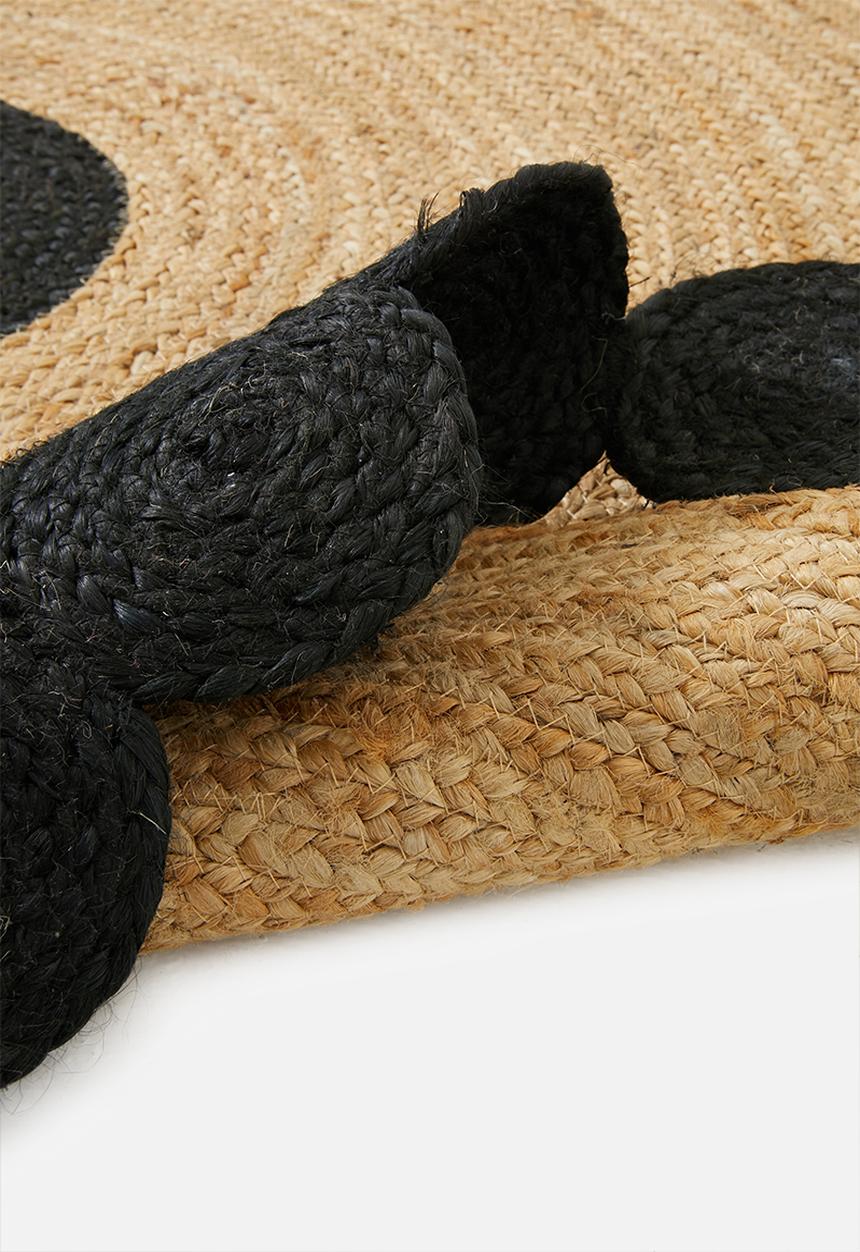 Sixth Floor - Pepper jute rug - black & natural