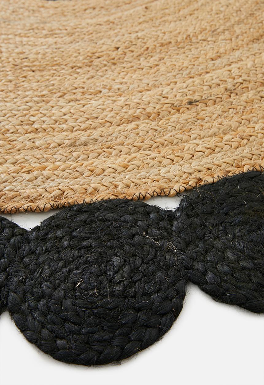 Sixth Floor - Pepper jute rug - black & natural