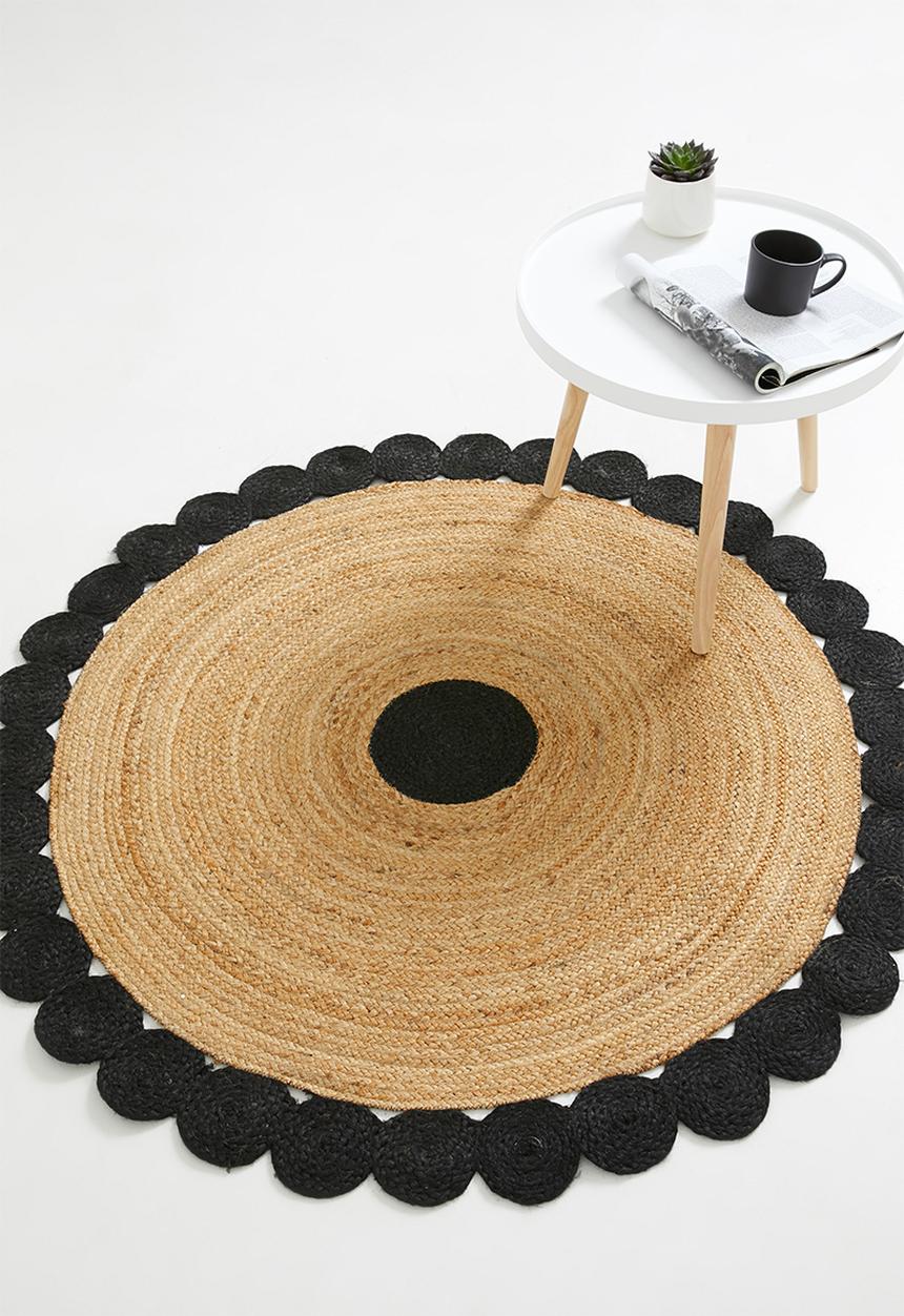 Sixth Floor - Pepper jute rug - black & natural