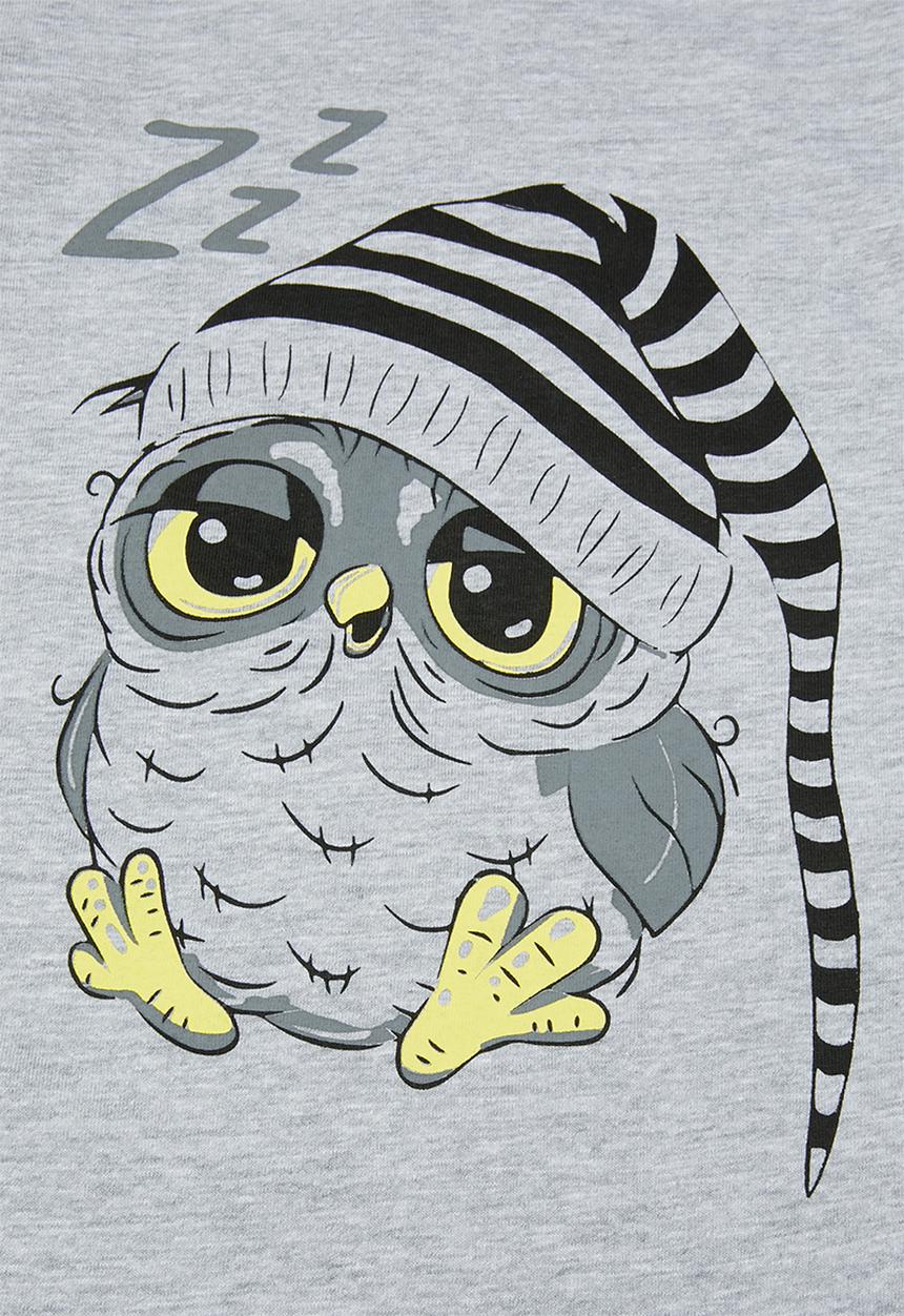 Pop Candy - Pants & short sleeve tee pj set - grey & black 