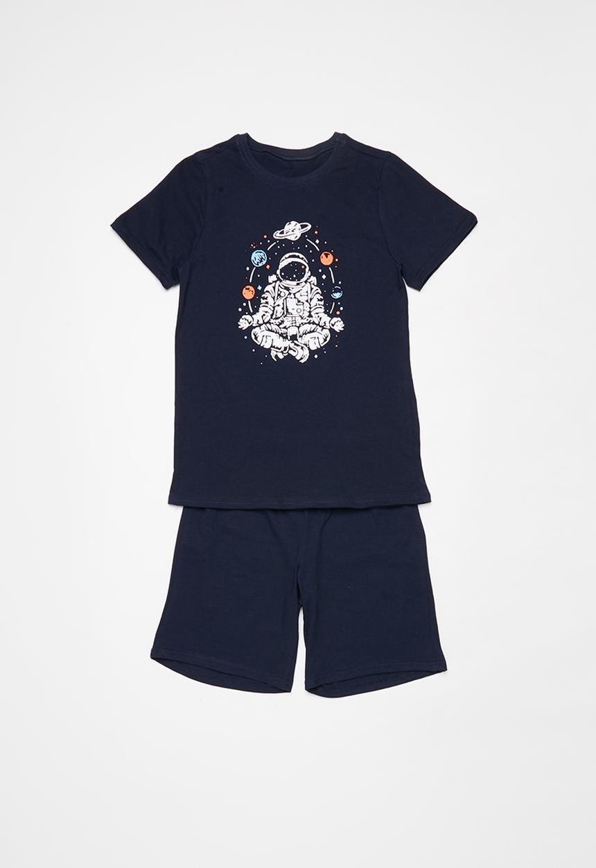 Rebel Republic - Shorts and tee pj set - navy