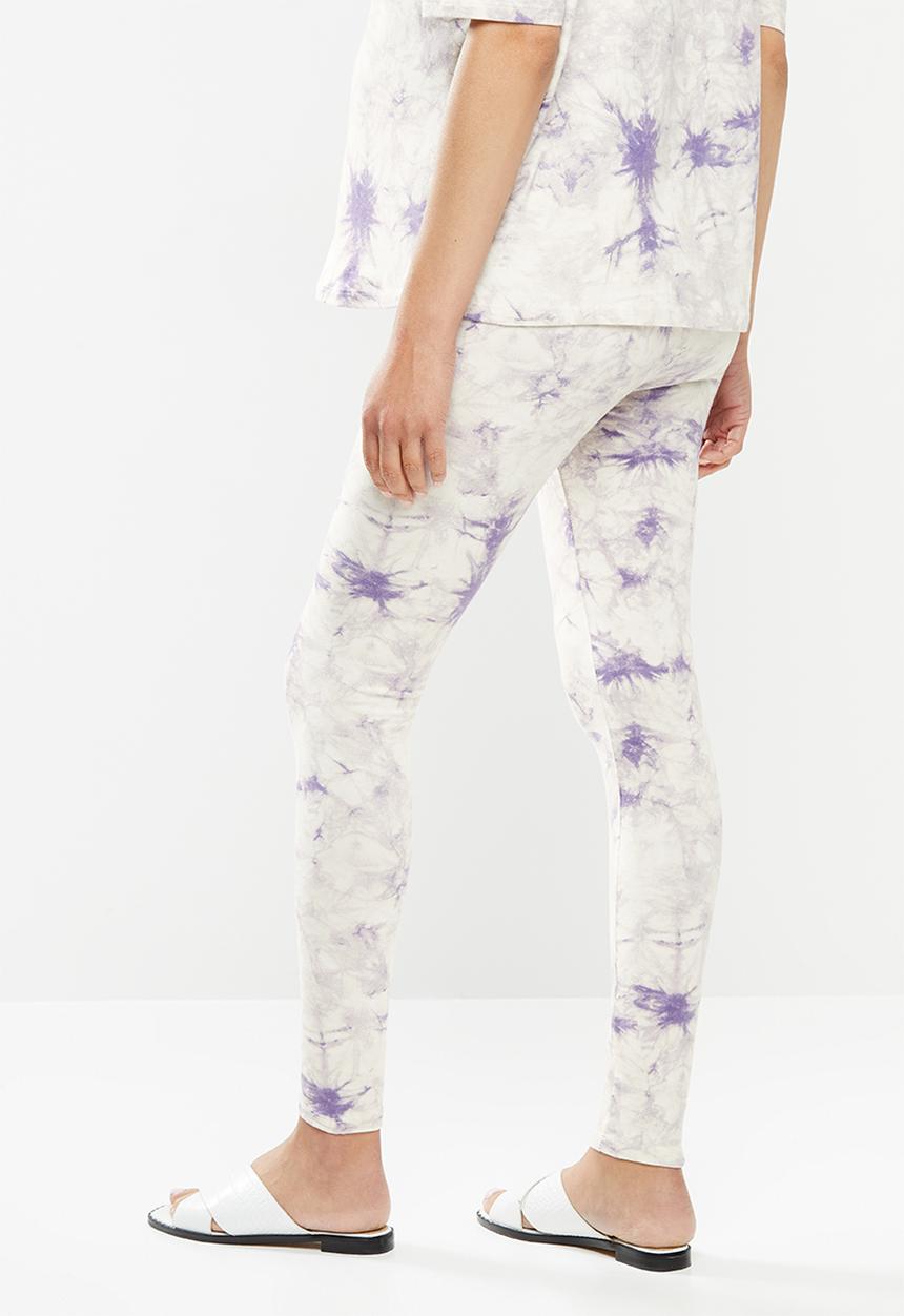 Missguided - Maternity tie dye legging - white & purple
