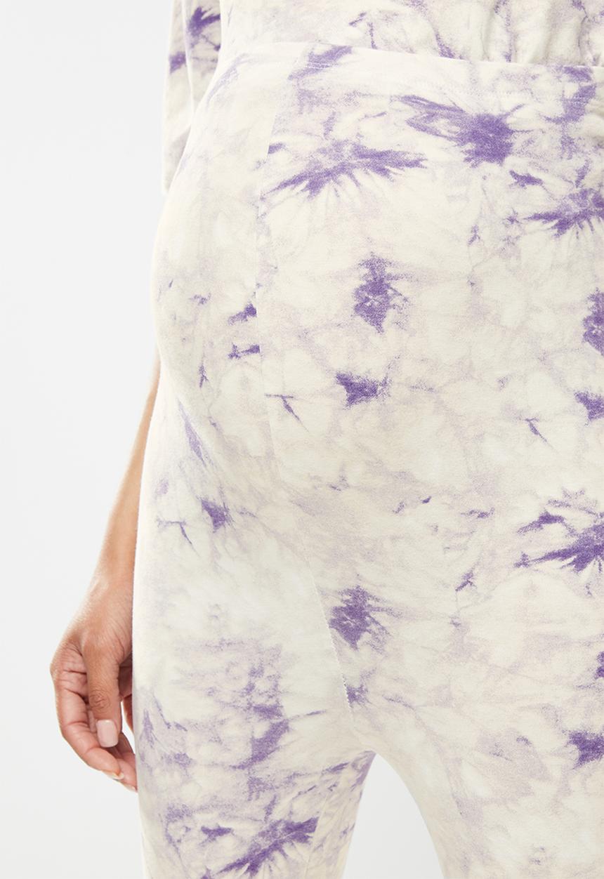 Missguided - Maternity tie dye legging - white & purple