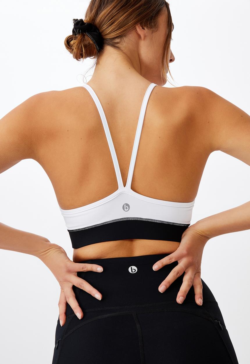 Cotton On - Colour block crop - black