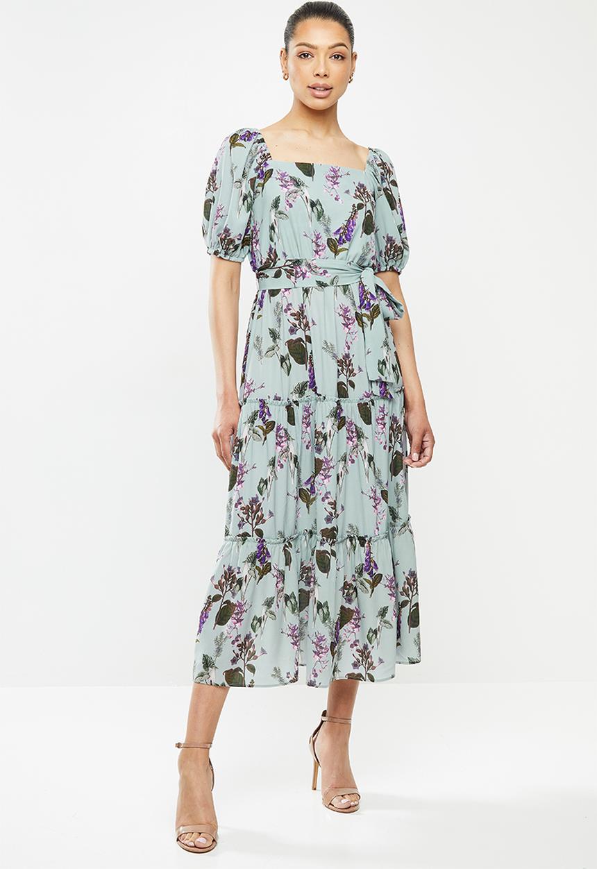 edit - Square neck femme tier midi - multi