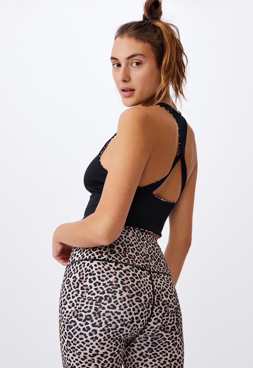 Cotton On - Love you a latte reversible vestlette - leopard & black