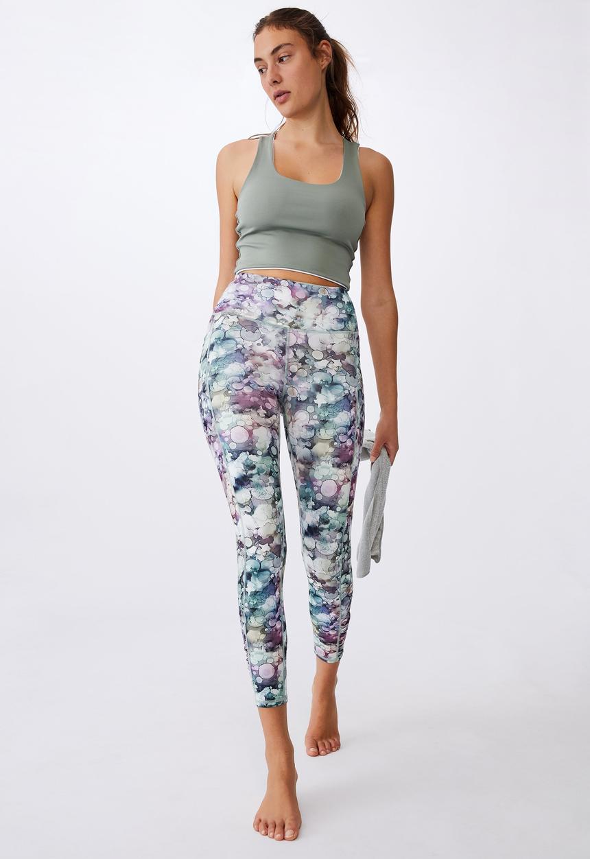 Cotton On - Love you a latte 7/8 active tight - inky bubbles print