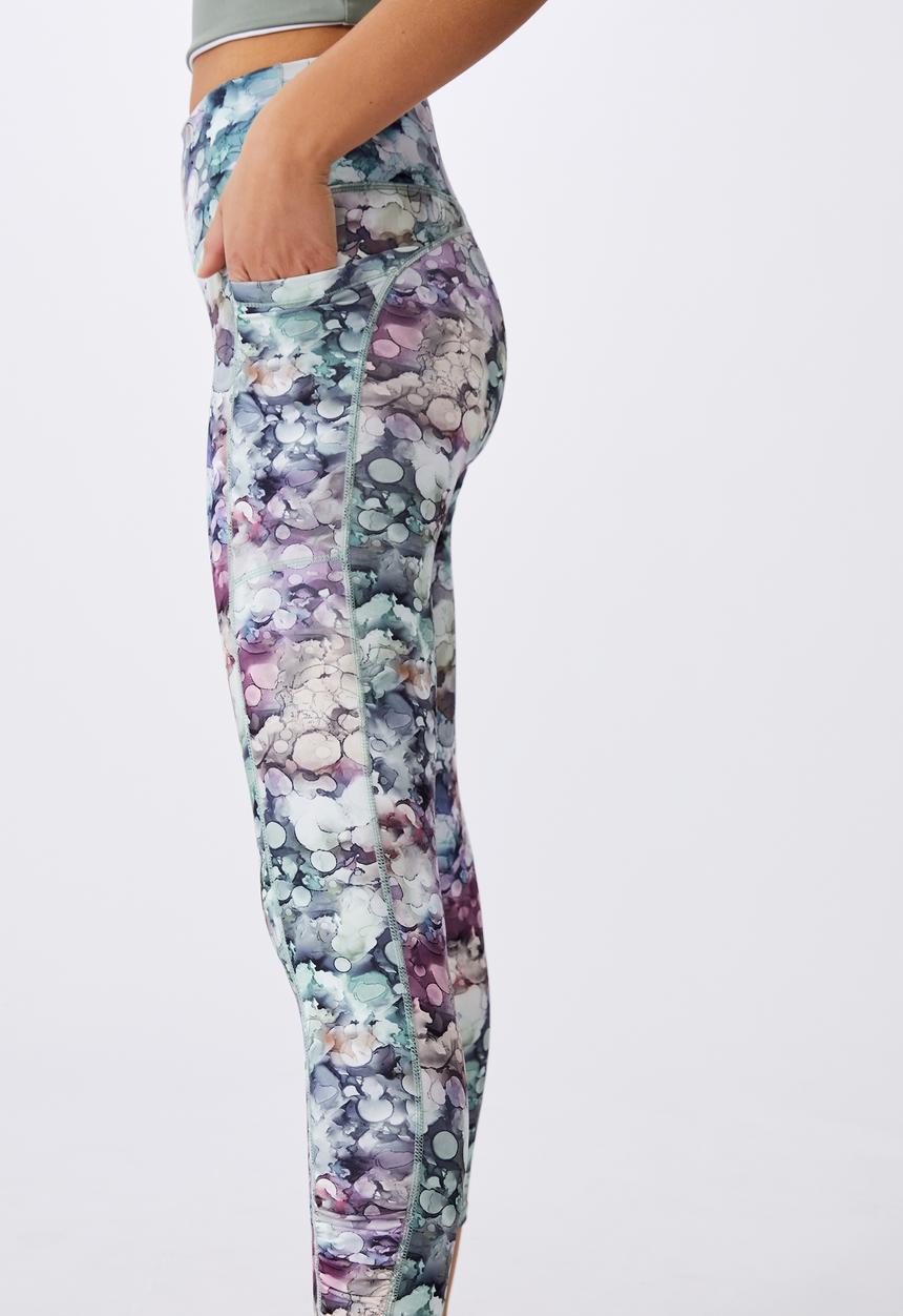 Cotton On - Love you a latte 7/8 active tight - inky bubbles print