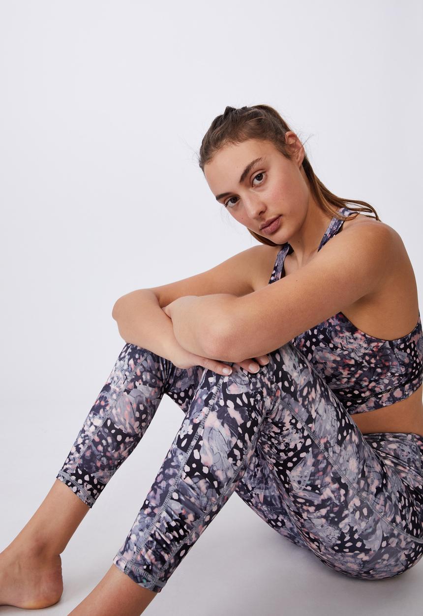 Cotton On - Love you a latte 7/8 active tight - butterfly spot