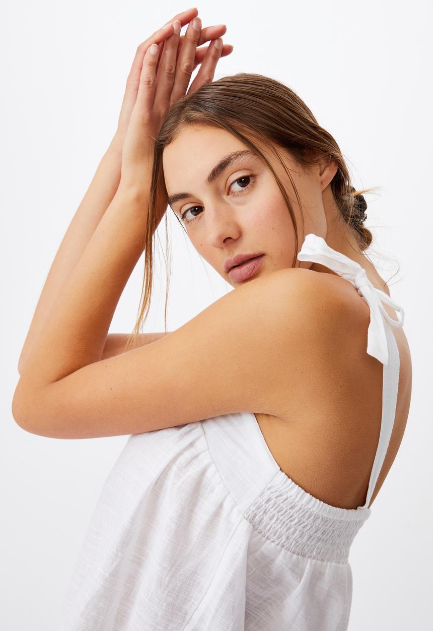Cotton On - Woven bed cami - white