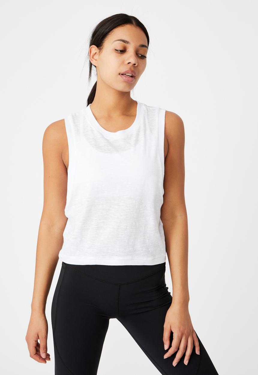 Cotton On - All things fabulous cropped muscle tank - white