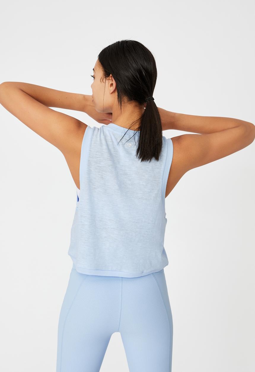 Cotton On - All things fabulous cropped muscle tank - baby blue