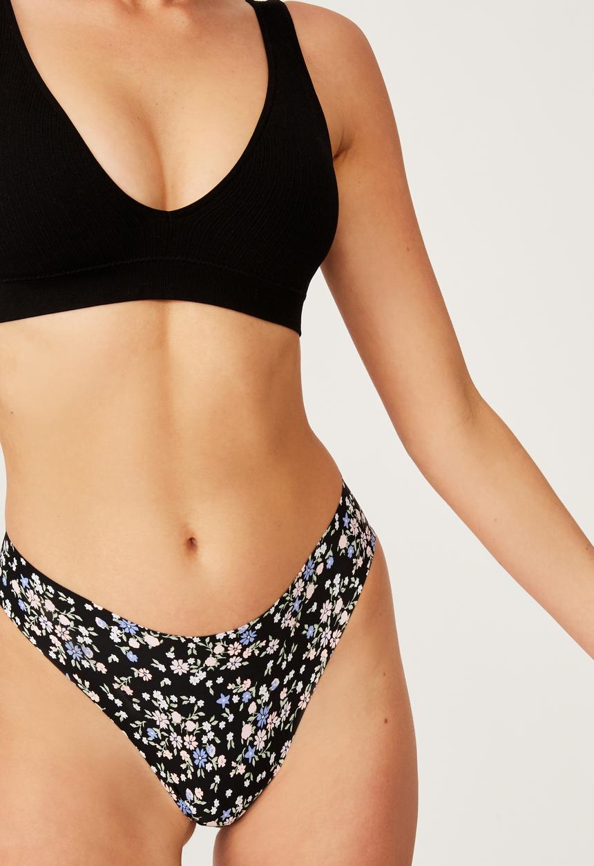 Cotton On - The invisible high cut brasiliano brief - black