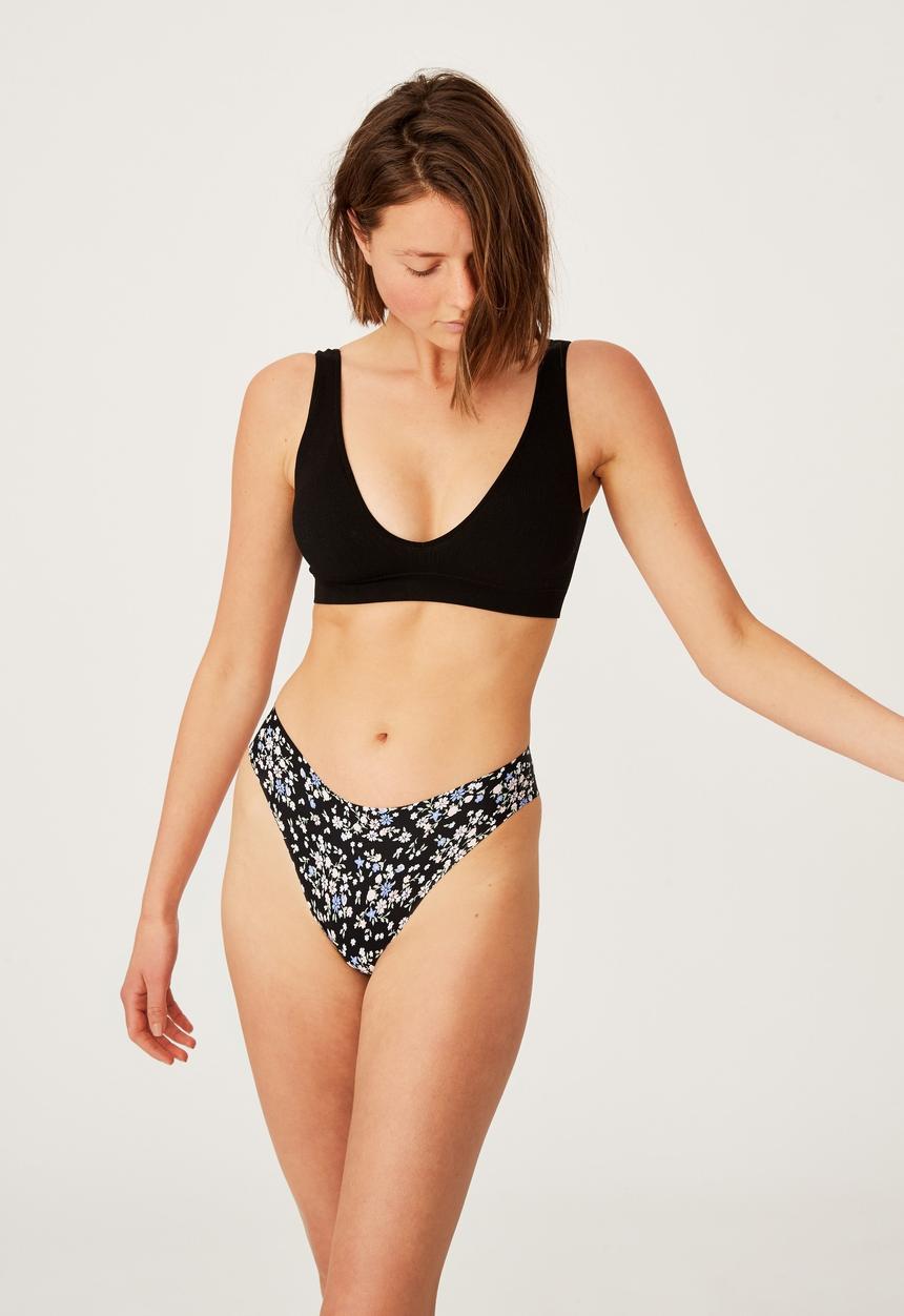 Cotton On - The invisible high cut brasiliano brief - black