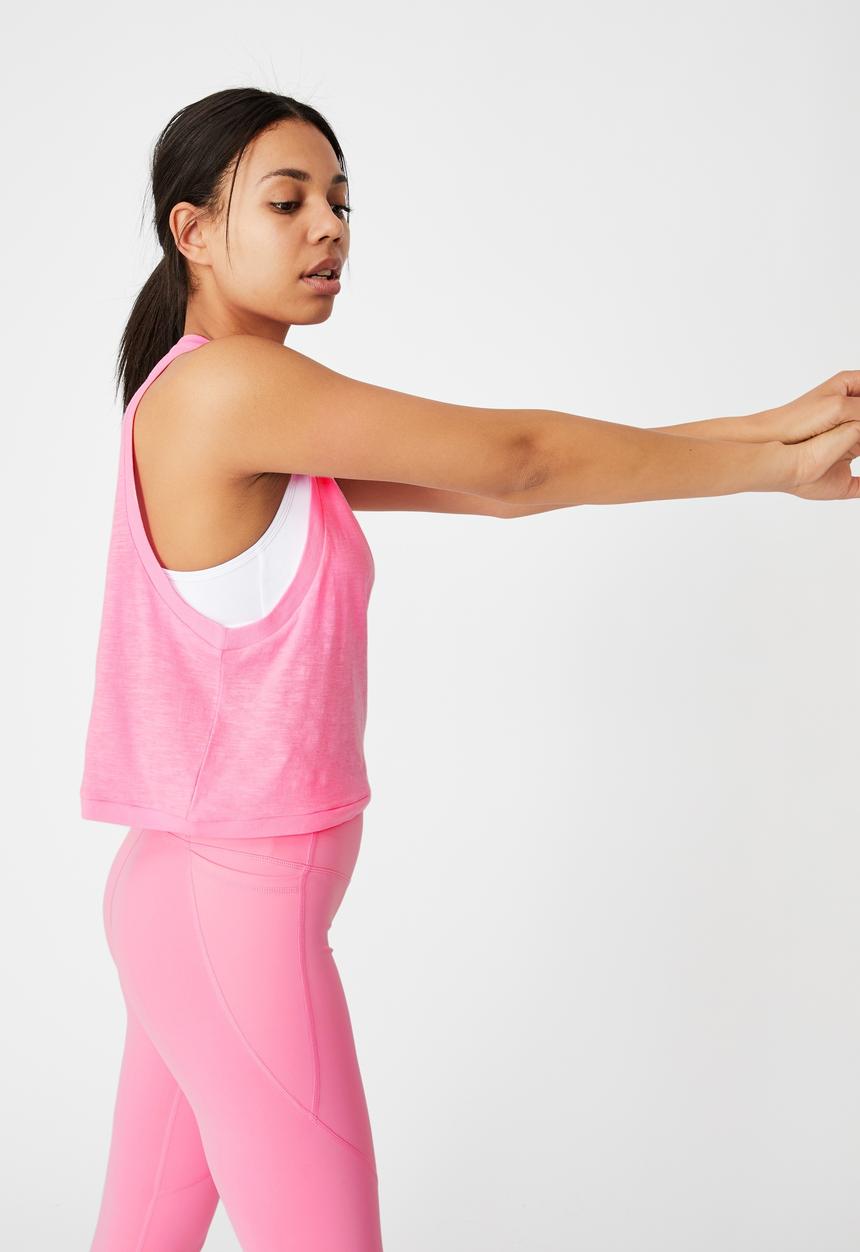 Cotton On - All things fabulous cropped muscle tank - pink 