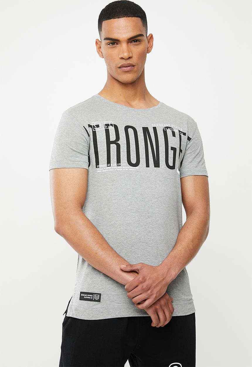 S.P.C.C - Carlisle fashion side slit straight hem T-shirt - grey 