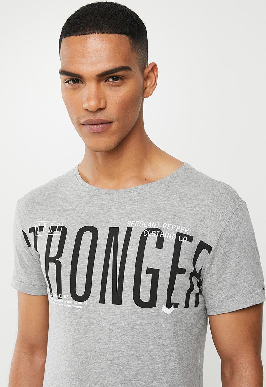 S.P.C.C - Carlisle fashion side slit straight hem T-shirt - grey 