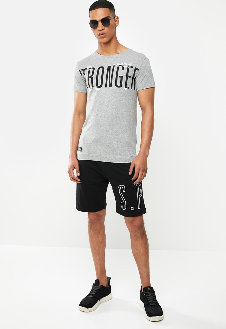S.P.C.C - Carlisle fashion side slit straight hem T-shirt - grey 