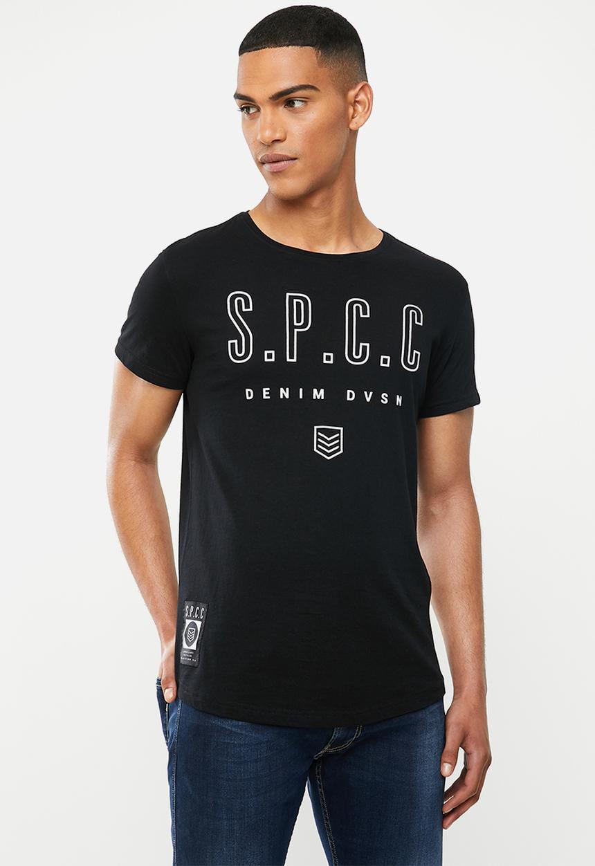 S.P.C.C - Addle fashion scooped hem T-shirt - black