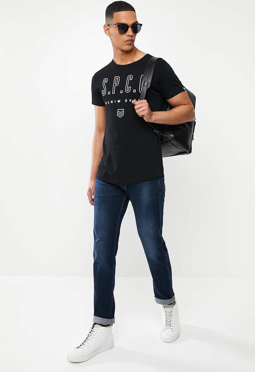 S.P.C.C - Addle fashion scooped hem T-shirt - black