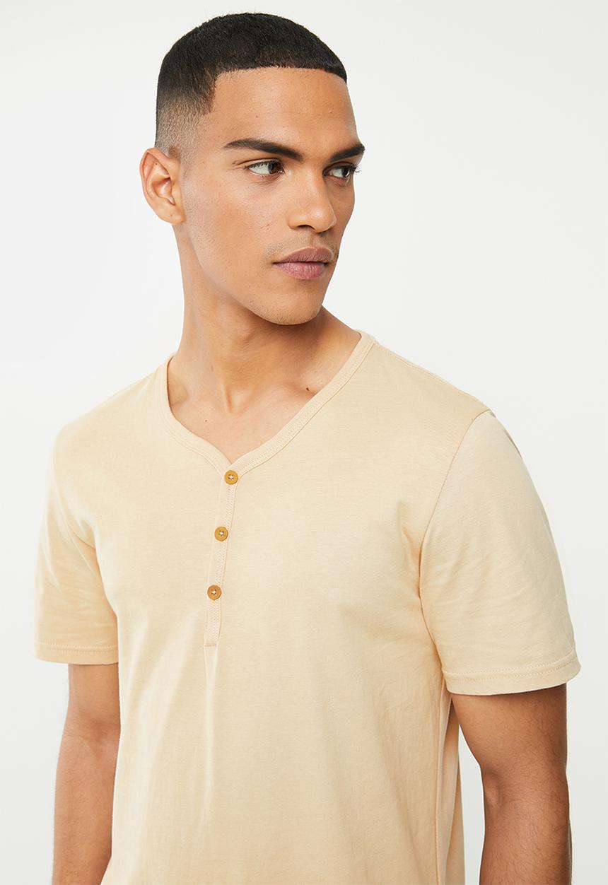 Cotton On - Slub grandad tee - neutral