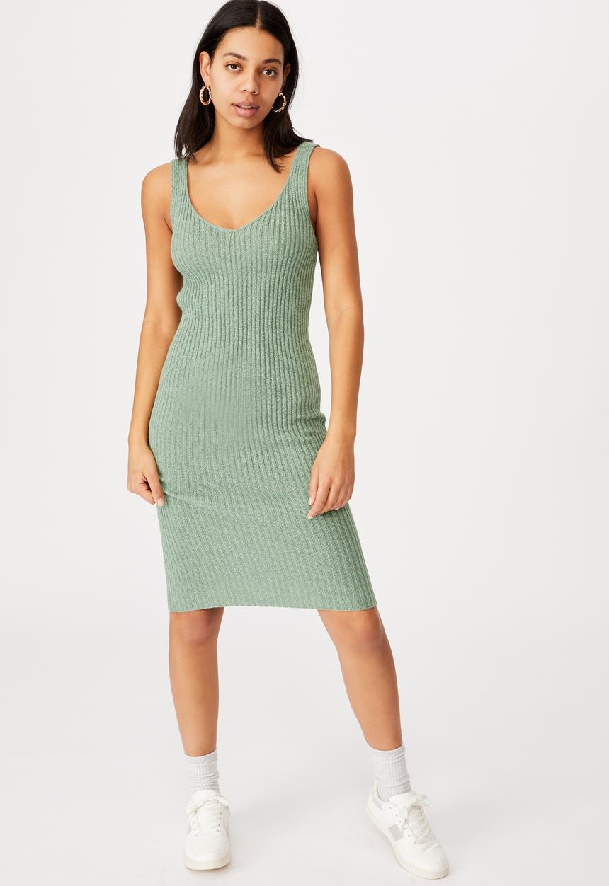 Cotton On - Match me knit midi dress - seafoam green