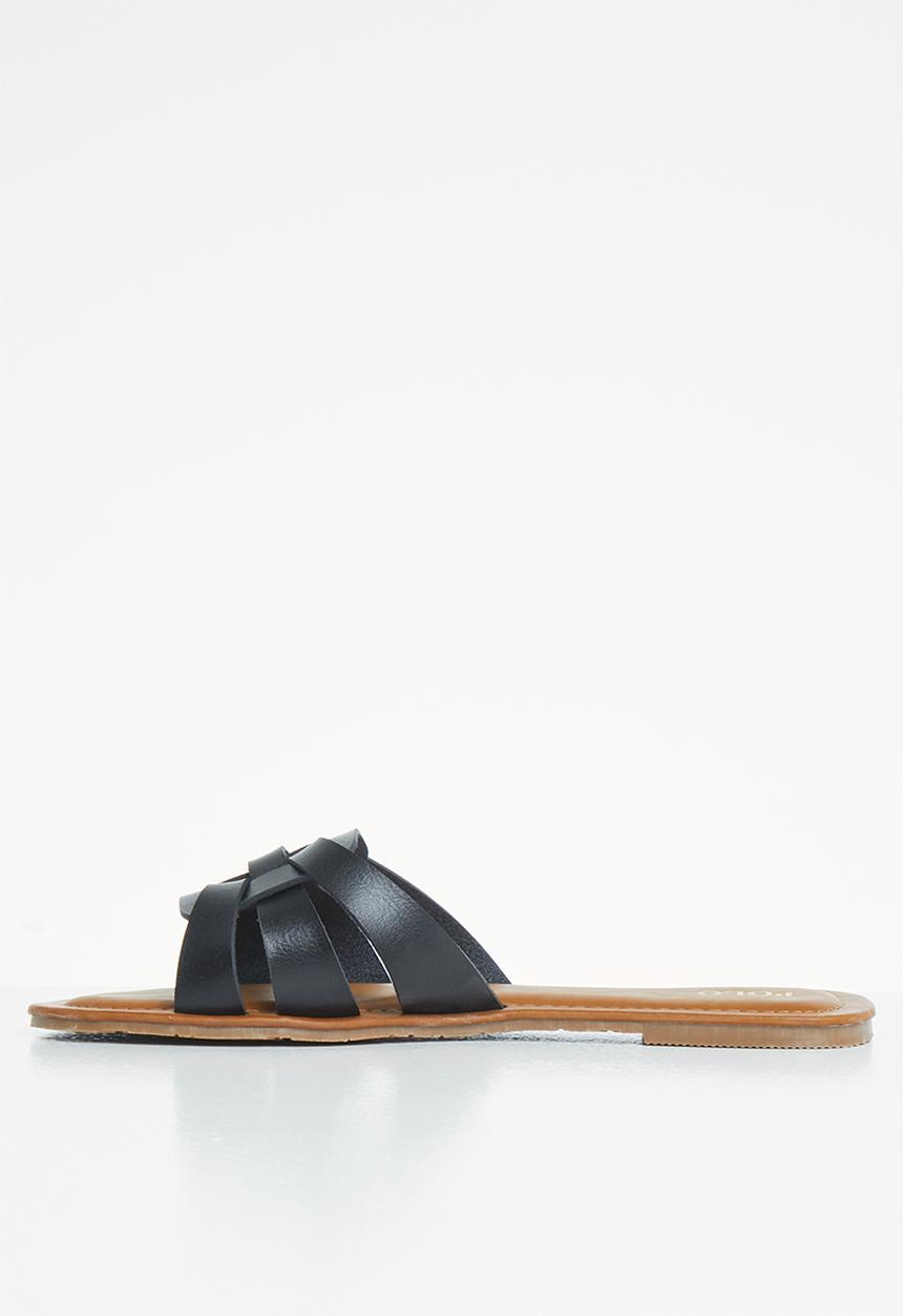 POLO - Hanna 3 strap flat sandal - black