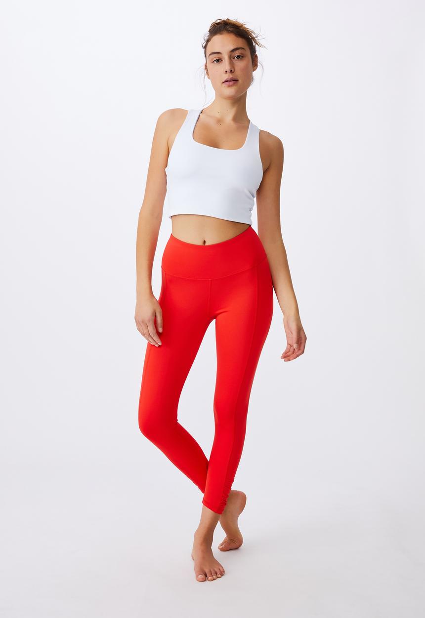 Cotton On - Love you a latte 7/8 active tight - candy red