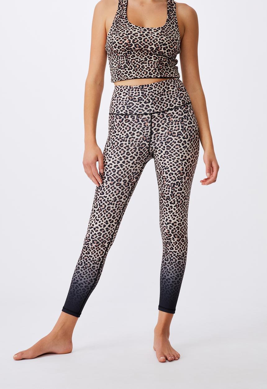 Cotton On - Love you a latte 7/8 active tight - animal ombre
