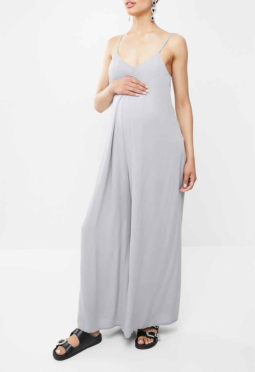 Missguided - Maternity cheesecloth wide leg jumpsuit - grey
