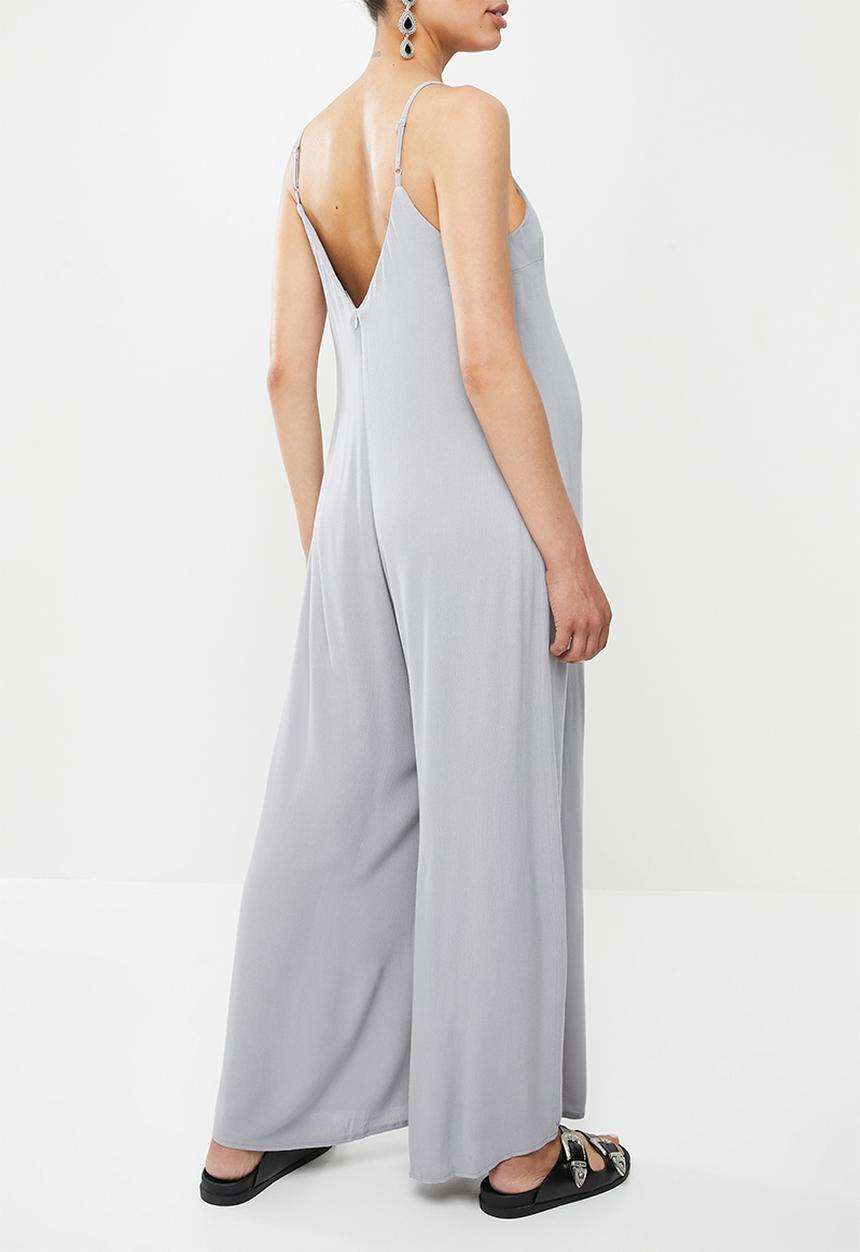 Missguided - Maternity cheesecloth wide leg jumpsuit - grey