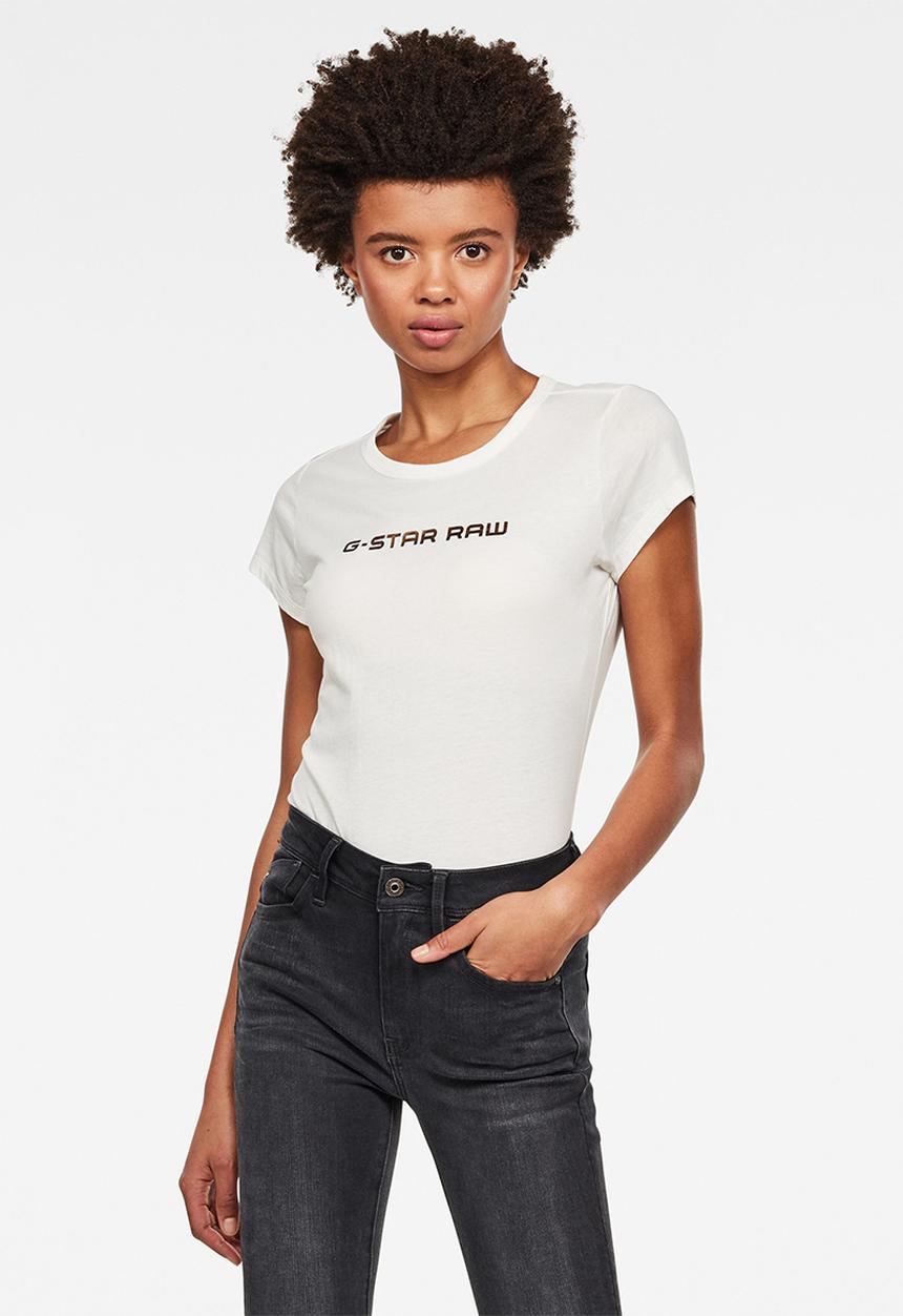 G-STAR - Eyben G-raw foil slim wmn short sleeve - white 