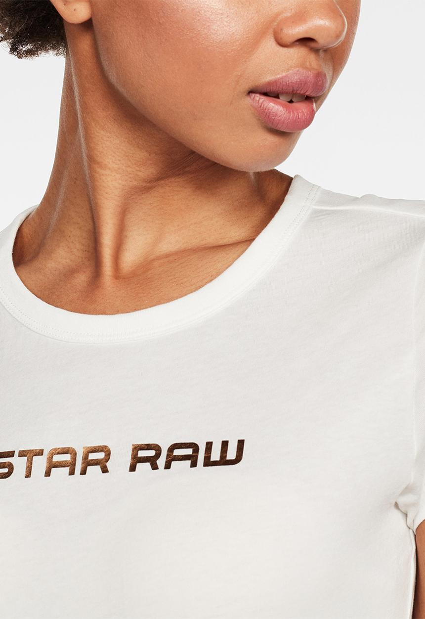 G-STAR - Eyben G-raw foil slim wmn short sleeve - white 