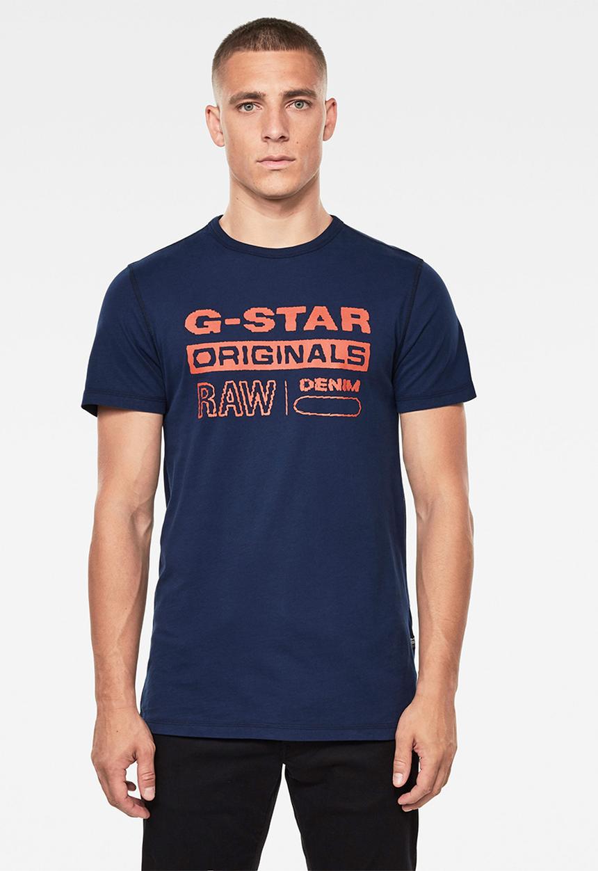 G-STAR - Wavy logo originals tee - imperial blue