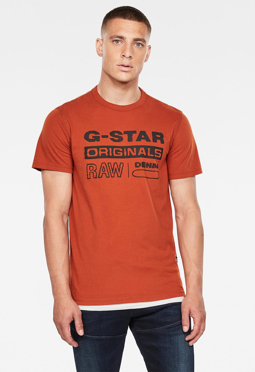 G-STAR - Wavy logo originals tee - orange